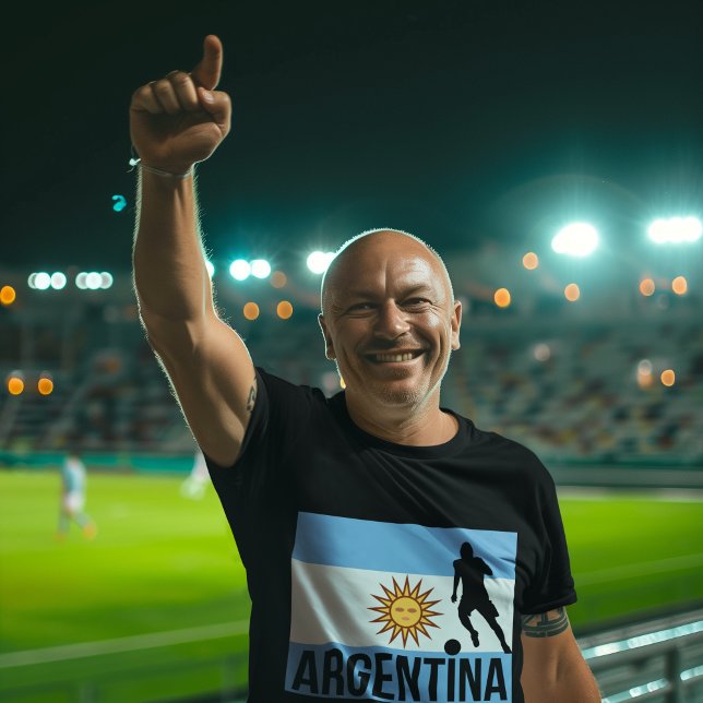 T-shirt Un joueur de football du drapeau argentin utilise  (Créateur téléchargé)