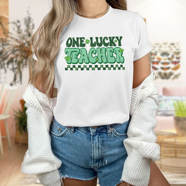 T-shirt Un Jour de la Saint Patrick d'enseignant chanceux, (Créateur téléchargé)