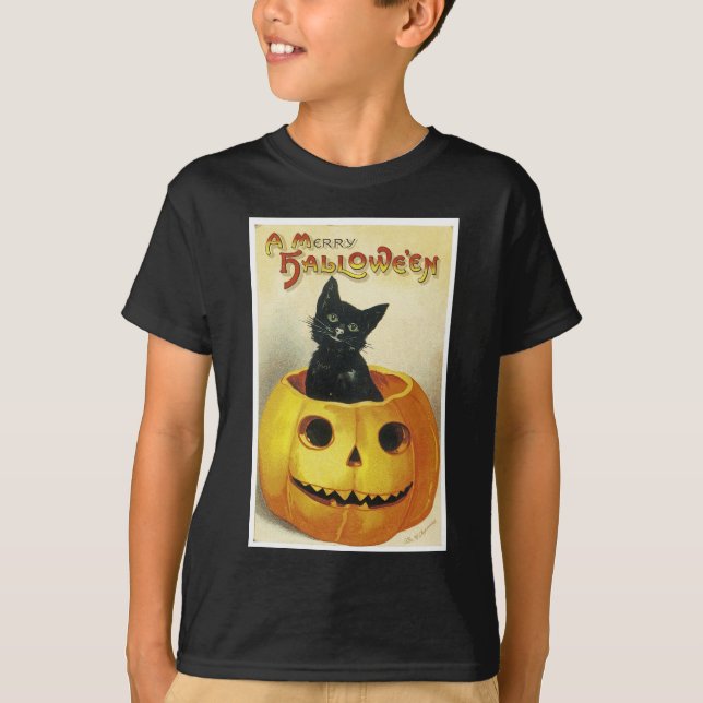 T-shirt Un joyeux chaton de Haloween (Devant)