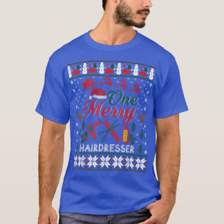 T-shirt Un joyeux coiffeur Stylo coiffeur Noël laid 