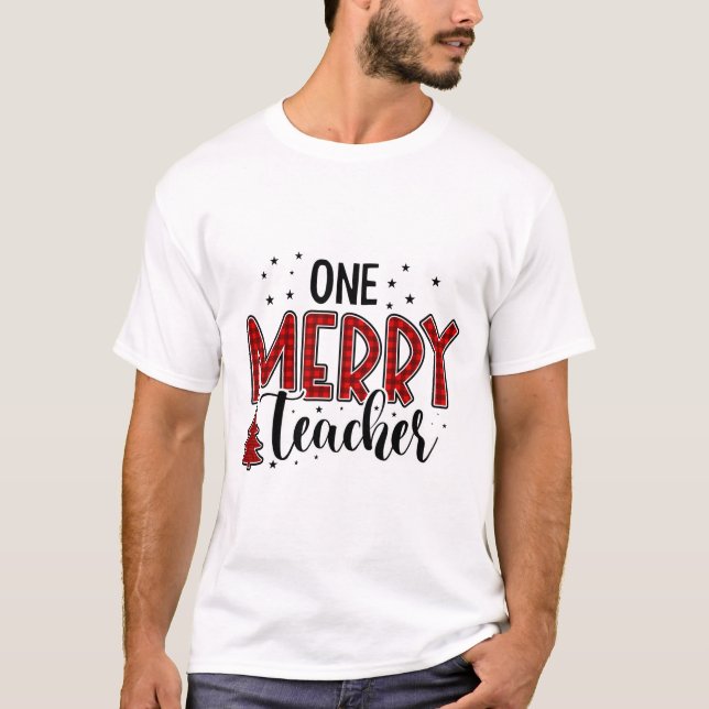 T-shirt Un joyeux enseignant Noël Sublime (Devant)