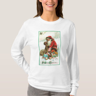 T-shirt Un Joyeux Noël Père Noël emballant des jouets d
