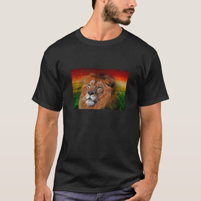 T-shirt Un lion d'amour II - pièce en t (Devant)