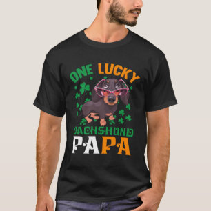 T-shirt Un Lucky Dachshund Papa Wiener Chien Papa St Patri
