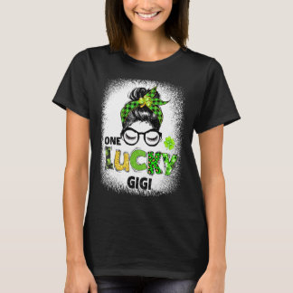 T-shirt Un Lucky Gigi Messy Bun Leopard St Patrick's Day