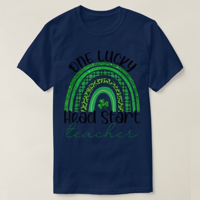 T-shirt Un Lucky Head Start enseignant Patricks Day Leopar (Design devant)
