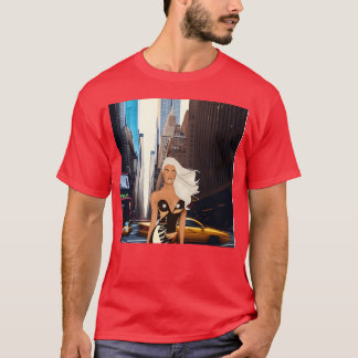 T-shirt Un mannequin marchant dans la ville grande et anim