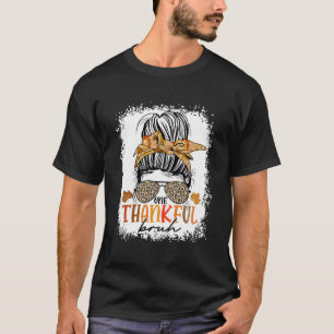 T-shirt Un Merci Bruh Bleu Léopard Drôle Thanksgiv