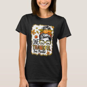 T-shirt Un Merci Bus Moniteur Messy Bun Thanksgiving Fa