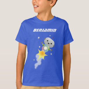 T-shirt Un mignon robot volant dans l'espace dessin animé
