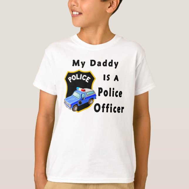 T-shirt Un mon papa est un policier (Devant)