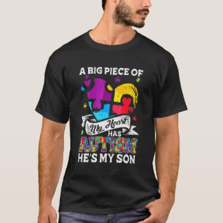 T-shirt Un morceau de mon cœur a l'autisme Mon fils