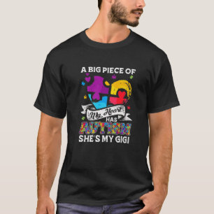 T-shirt Un Morceau De Mon Coeur A L'Autisme Mon Gigi