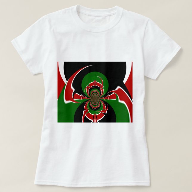 T-shirt Un Motif du drapeau kényan dynamique : un art puis (Design devant)