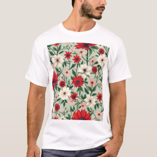 T-shirt un motif fleuri aux couleurs vives