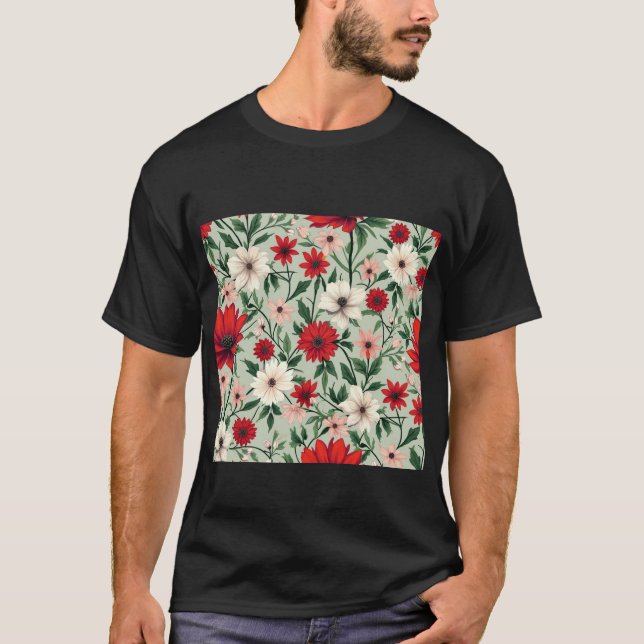 T-shirt un motif fleuri aux couleurs vives (Devant)