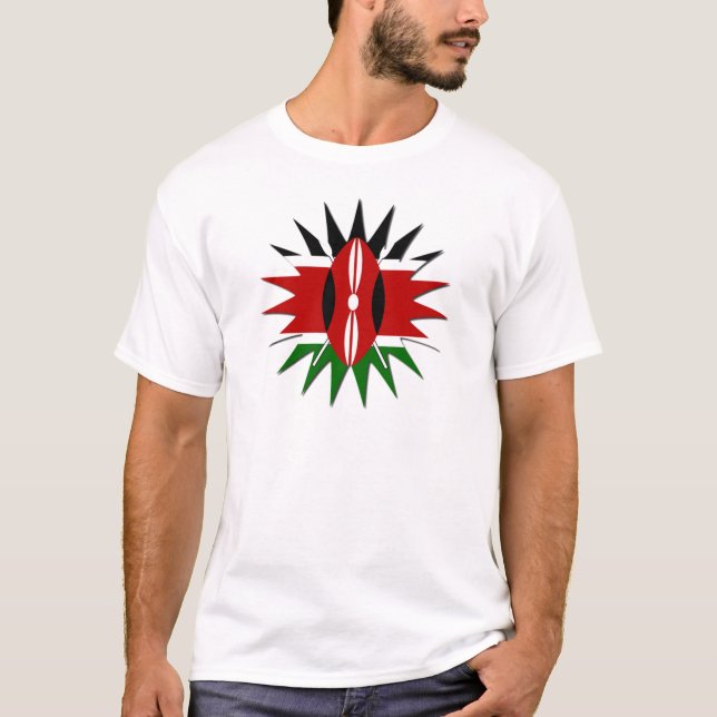 T-shirt Un Motif kenyan dynamique : un art 18 étoiles (Devant)