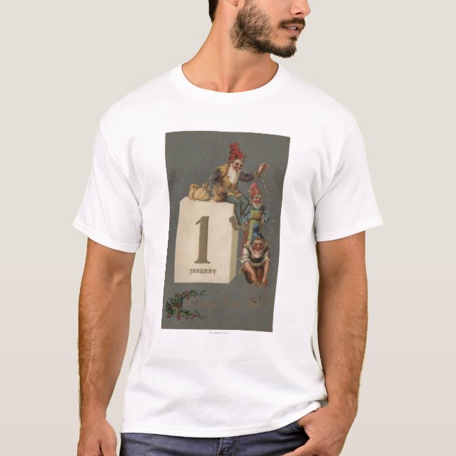 T-shirt Un nouvel argent de lancement heureux de (Devant)