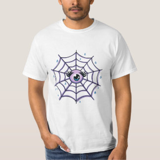T-shirt Un oeil de caricature mignon dans un Web étincelan
