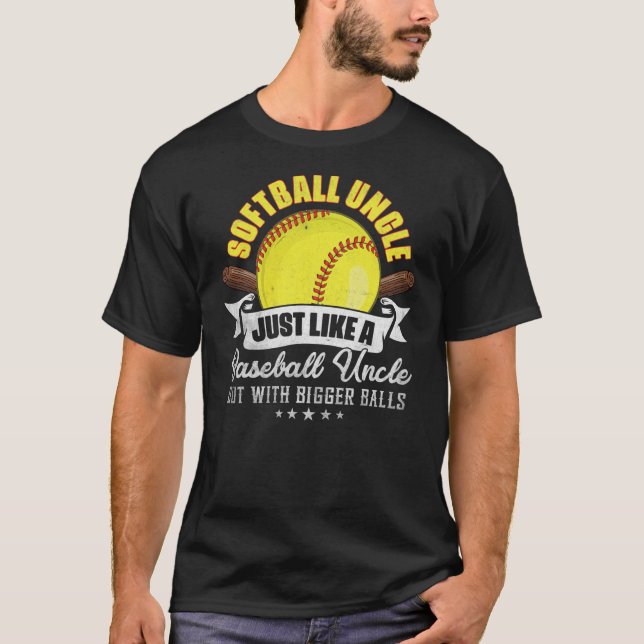 T-shirt Un oncle de softball comme un oncle de baseball av (Devant)