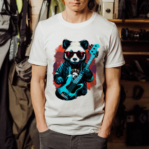 T-shirt Un panda jouant de la guitare