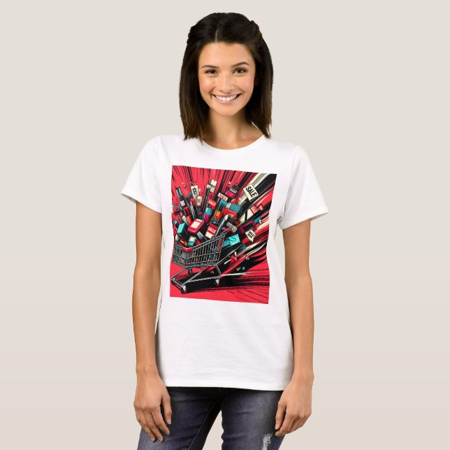 T-shirt un panier de batteries avec le mot x 1 dessus (Devant entier)