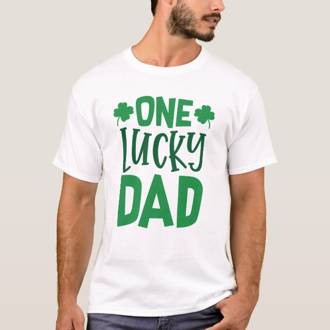 T-shirt Un papa chanceux (Devant)