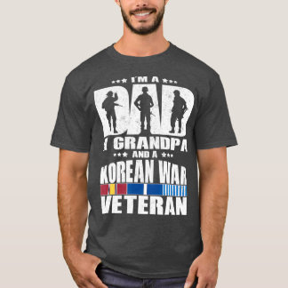 T-shirt Un Papa Un Grand-Père Et Un Vétéran Coréen De Guer