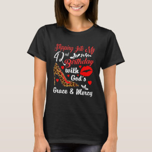 T-shirt Un pas dans mon 42e anniversaire avec la grâce de