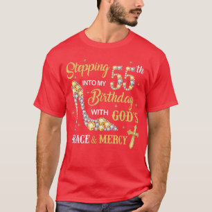 T-shirt Un pas dans mon 55e anniversaire avec la grâce de 