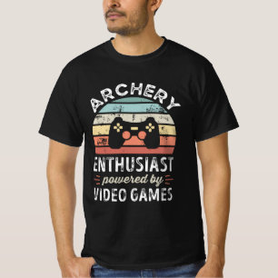 T-shirt Un passionné de tir à l'arc propulsé par des jeux