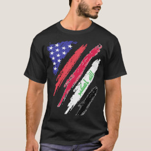 T-shirt Un Patriote Américain Irakien Grève Un Drapeau Coe