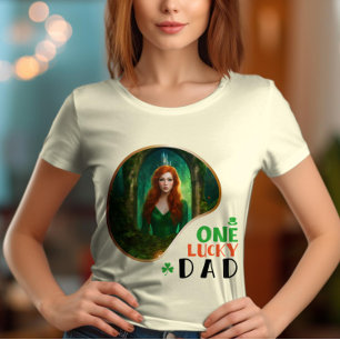 T-shirt Un père chanceux - Green Attire Affair