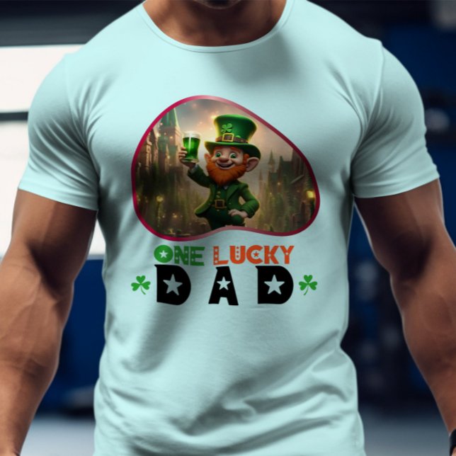T-shirt Un père chanceux - Pot de plaisir de Leprechaun (Créateur téléchargé)