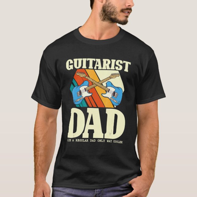 T-shirt Un Père Guitariste Comme Un Père Régulier Comme Un (Devant)