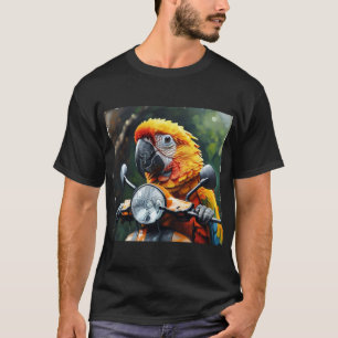 T-shirt Un perroquet sur une moto