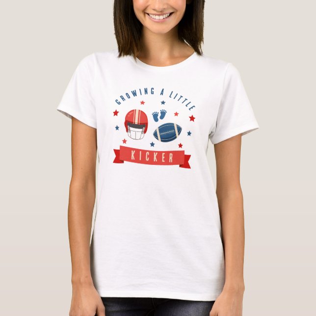 T-shirt Un petit coup de pied, baby shower de football (Devant)