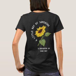 T-shirt Un Petit Rayon De Sunshine Texte Tournesol Noir