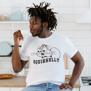 T-shirt Un peu d'écureuil Noir Line Art Unisex