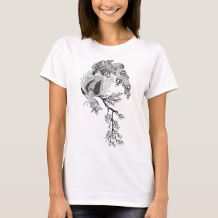 T-shirt un phoenix magique assis sur un sakura fleuri T-S