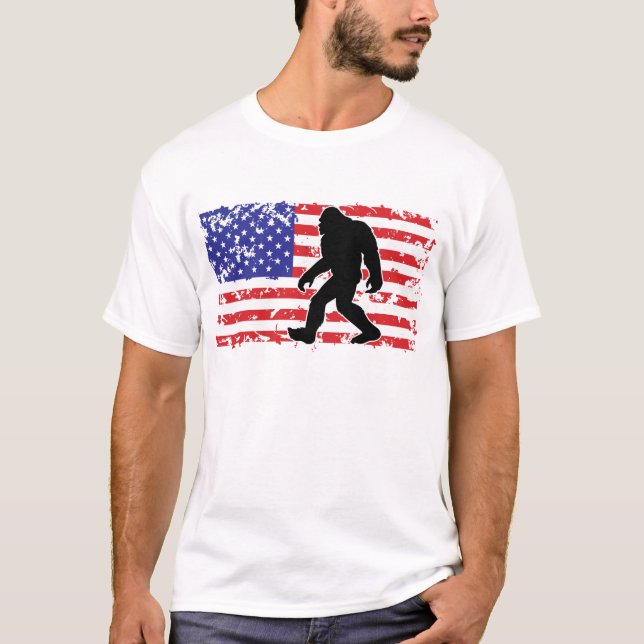 T-shirt Un pied dans un drapeau américain (Devant)