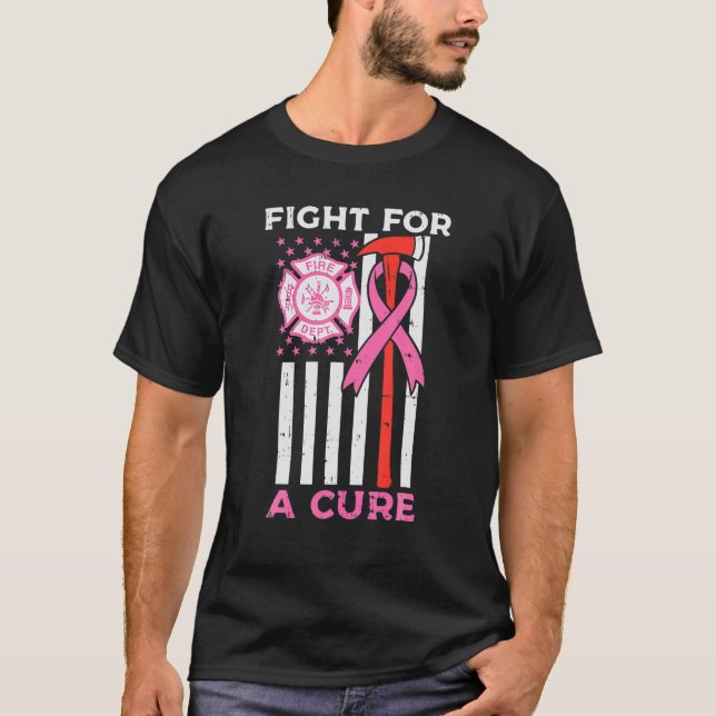 T-shirt Un Pompier Lutte Pour Un Drapeau Américain Cure Ca (Devant)