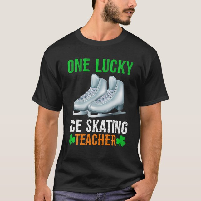 T-shirt Un professeur chanceux de patinage sur glace Saint (Devant)