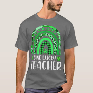 T-shirt Un professeur chanceux Rainbow Leopard Shamrock St