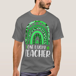 T-shirt Un professeur chanceux Rainbow Leopard Shamrock St