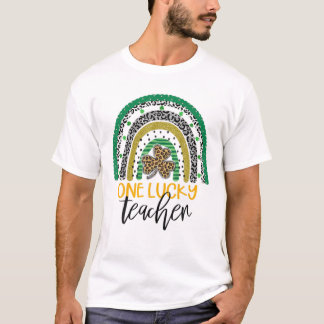T-shirt Un professeur chanceux Rainbow St Patrick's Day