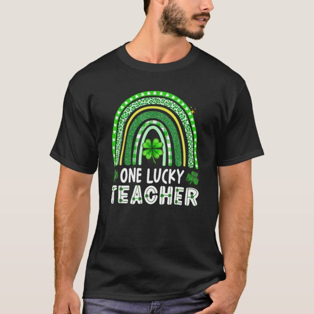 T-shirt Un Professeur Heureux Rainbow St Patrick’S Day (Devant)