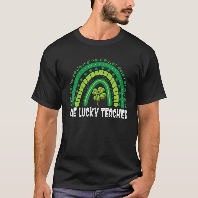 T-shirt Un Professeur Heureux Rainbow St Patrick’S Day (Devant)