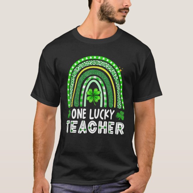 T-shirt Un Professeur Heureux Rainbow St Patrick’S Day (Devant)