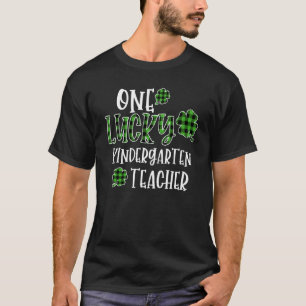 T-shirt Un Professeur Lucky de jardin d'enfants Green Plai